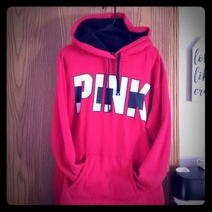 Pink sherpa lined hood pullover Victoria Secret